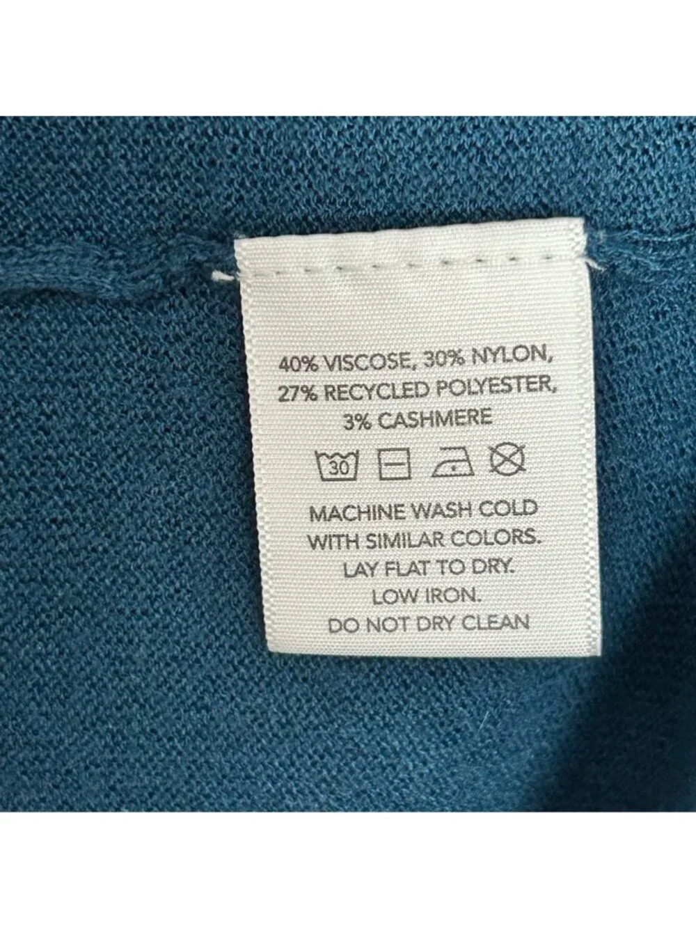 Mersea Delmar Deep Teal V-neck Sweater Contrast Stitching Size Petite One Size
